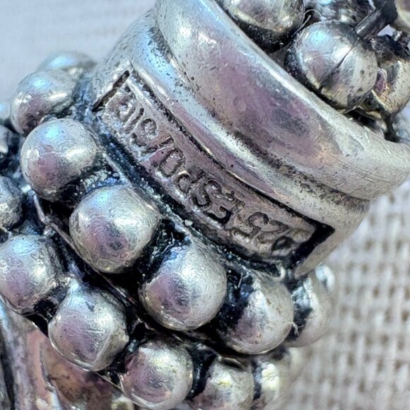 Joseph Esposito Sterling Silver 925 Black Onyx Amber Beaded Necklace 18.5" - Picture 7 of 15